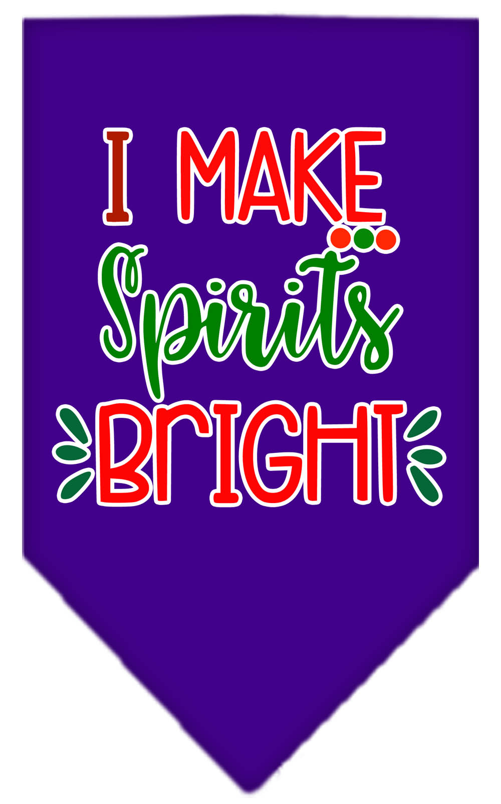 I Make Spirits Bright Screen Print Bandana Purple Large